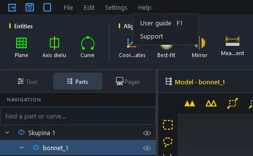 Help menu