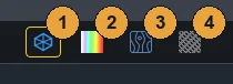 2D view modes in the bottom bar