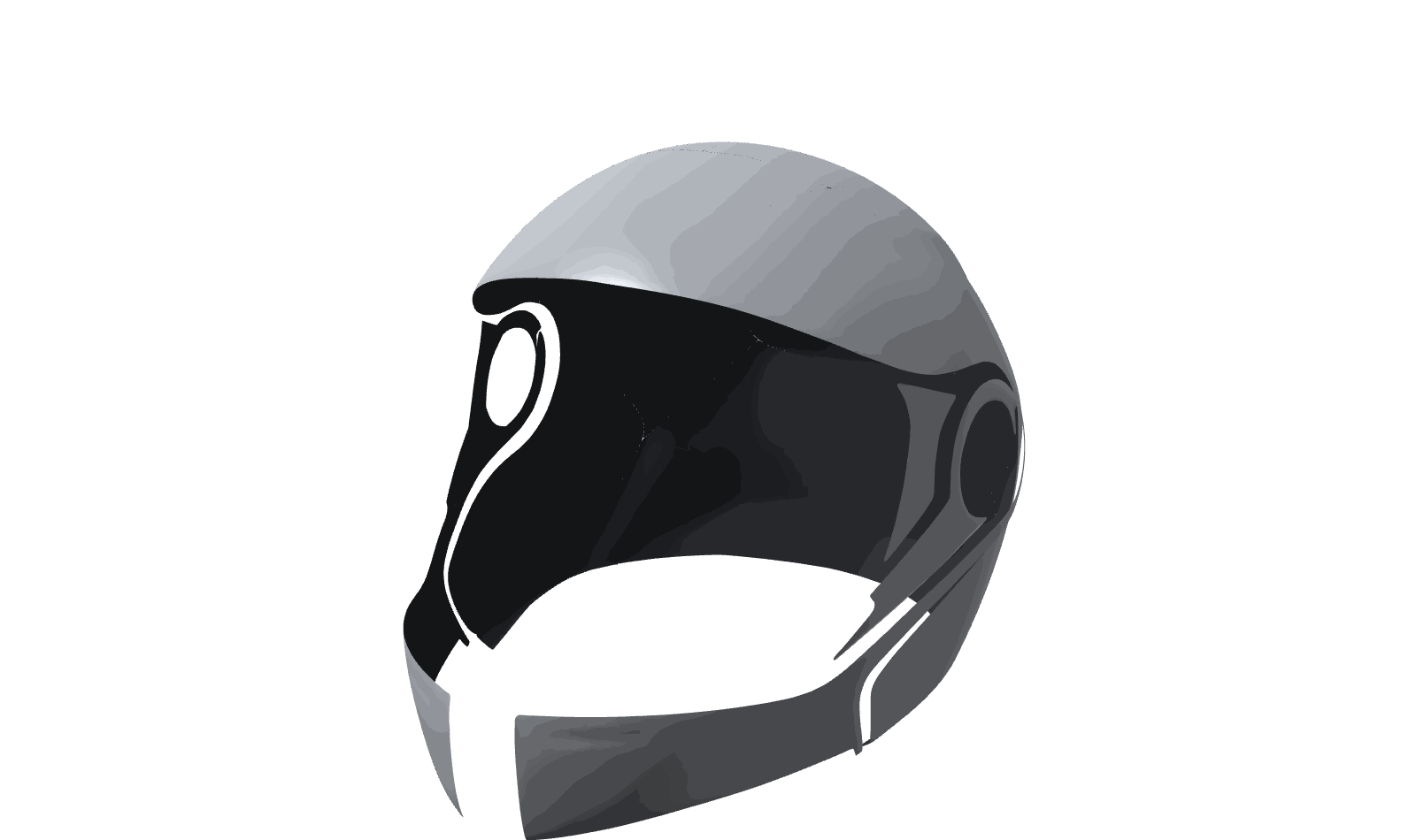 Naskenovaná prilba — 3D model, ktorý WrapForge rozvinie do 2D strihu