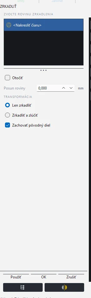 Panel Zrkadliť